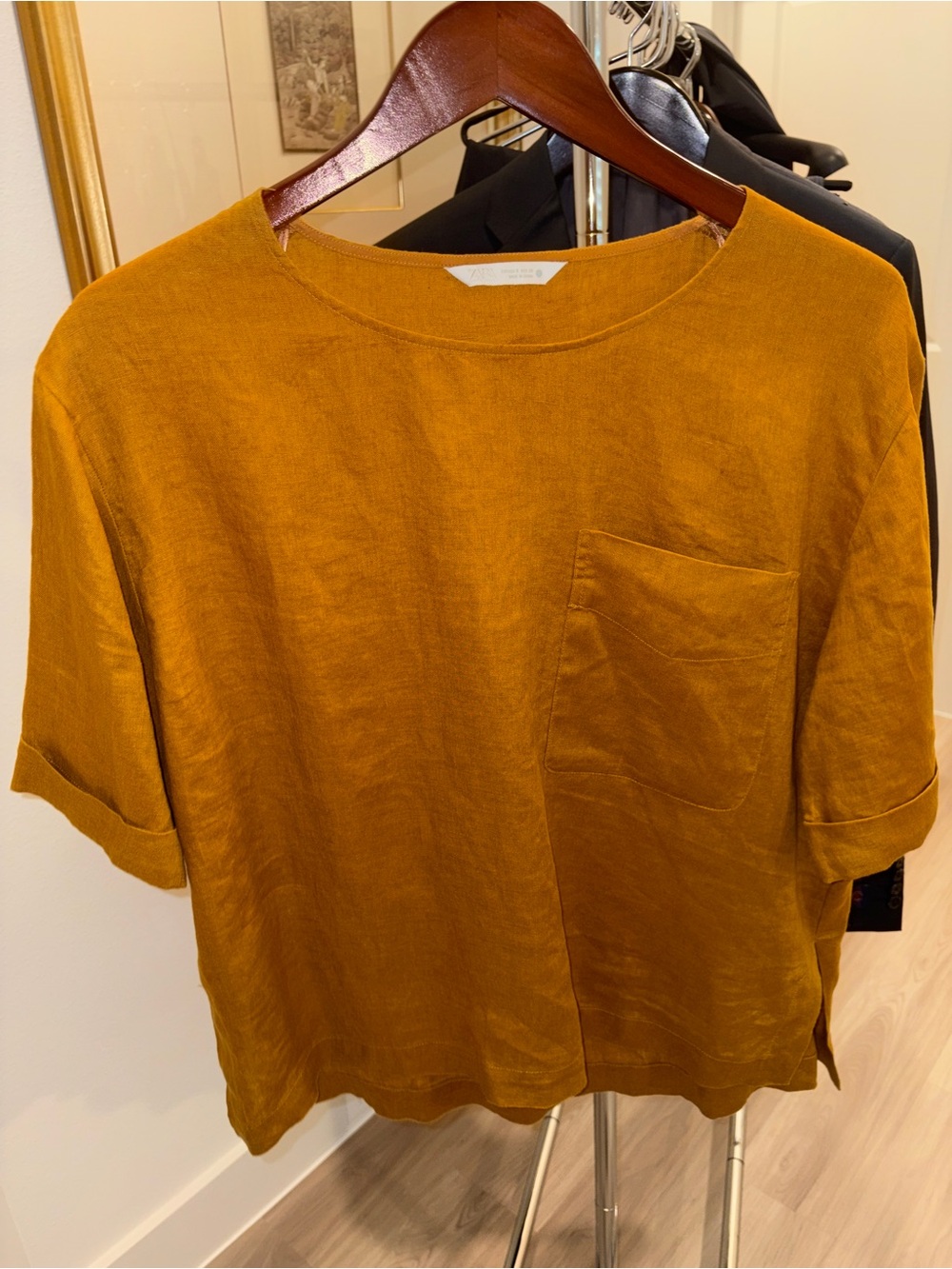 Zara Linen Top Orange Size Small NWOT